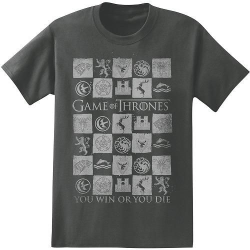 ゲーム オブ スローンズ Win Or Die Checkered Sigils Tシャツ お取り寄せ 通常日程度 海外ドラマグッズ専門店 Dramastore