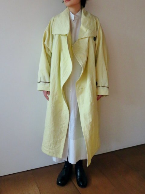 NO.09 Oiling twill ラップコート (cream yellow) - rallye / margot