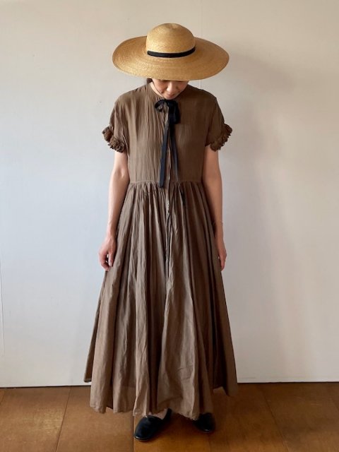 Fringe sleeve dress (濃泥) - rallye / margot Online Store