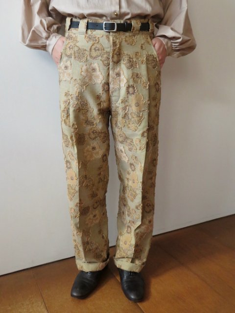 NATIVE VILLAGE Satin 7タックパンツ 綿100% 未使用-