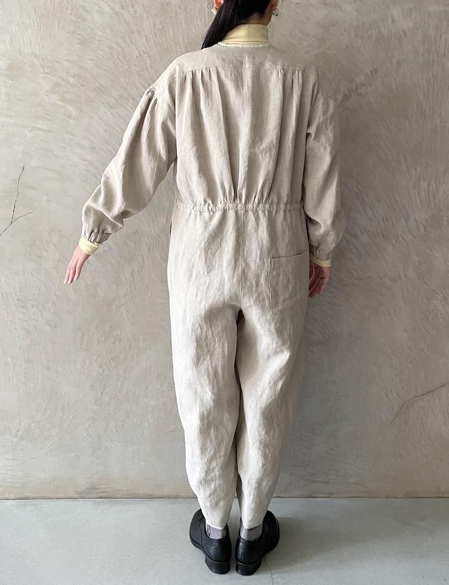 ほぼ未使用✨️定価5.9万　カオス　イタリア製生地　大人のコンビネゾン　リネン 木曜日の影 コンビネゾン（リネンベージュ） - rallye / margot Online