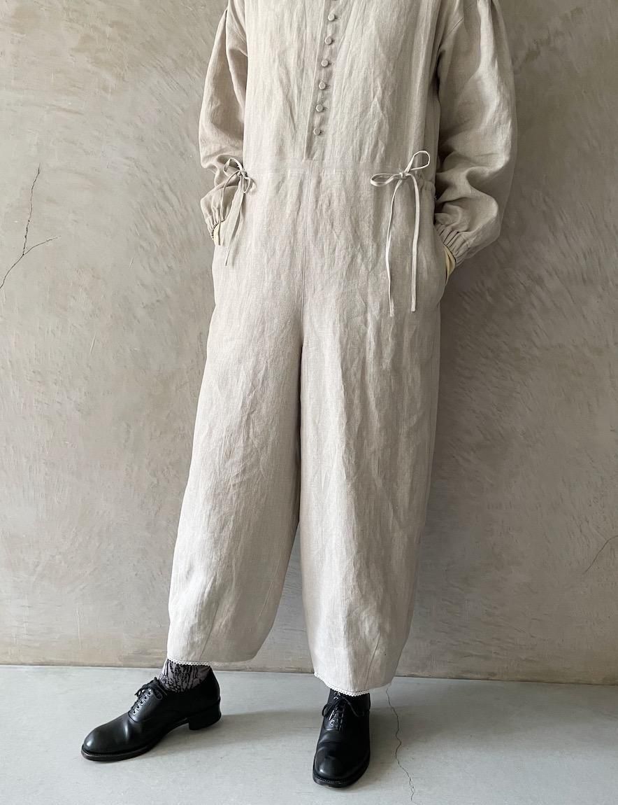 ほぼ未使用✨️定価5.9万　カオス　イタリア製生地　大人のコンビネゾン　リネン 木曜日の影 コンビネゾン（リネンベージュ） - rallye / margot Online