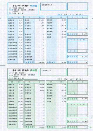 SR2101 給与・賞与明細書（明細型） 100枚 - 弥生会計・勘定奉行など