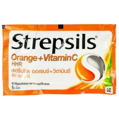 ストレプシルズ(Strepsils) Orange + Vitamin C 8 tablets - おみあげタイどっとコム、おみやげタイどっとコム