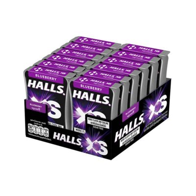 HALLS XS Sugar-Free Candy Blueberry 13.8g.*12 pcs- おみあげタイ