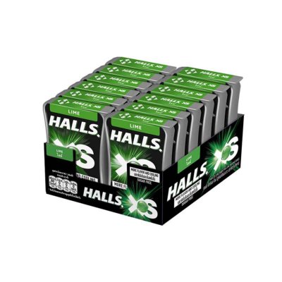 HALLS XS Sugar-Free Candy Lime 13.8g.*12 Pcs- おみあげタイどっとコム、おみやげタイどっとコム