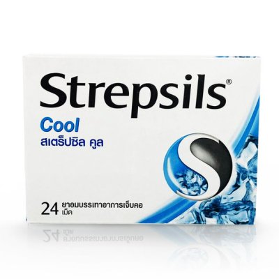 Strepsils cough pill relieve sorethroat Mental * 1 box 24 tablets