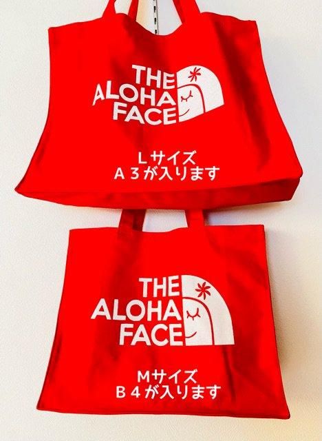 大人気!THE ALOHA FACE キャンバストート レッド - LeiALOHA 大人気!THE ALOHA FACE キャンバストート レッド - LeiALOHA