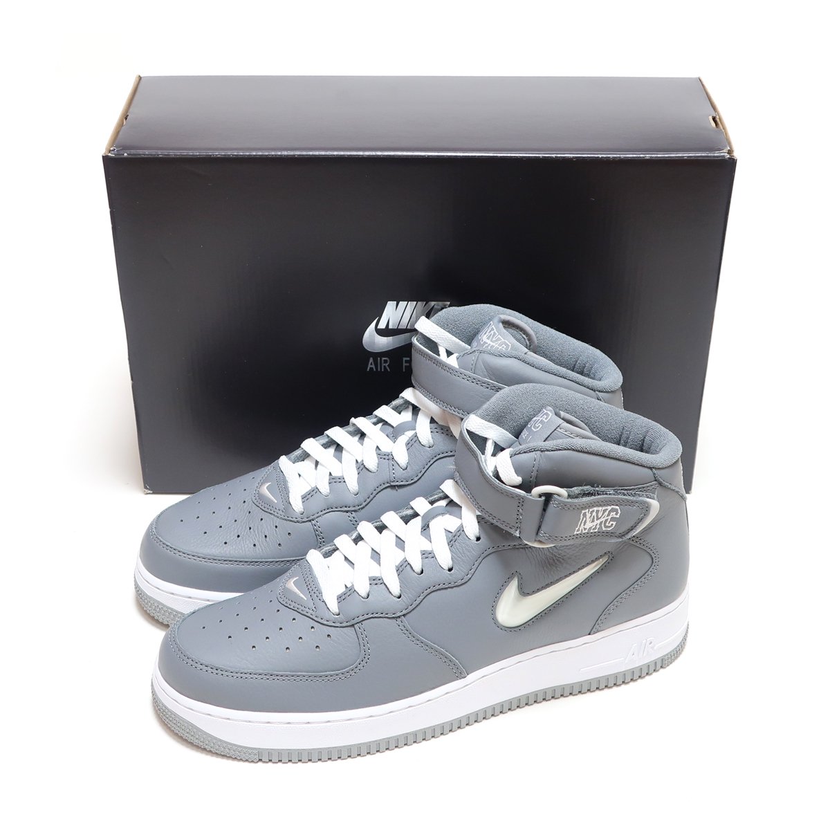 NIKE AIR FORCE 1 MID QS COOL GREY/WHITE NYC NEW YORK