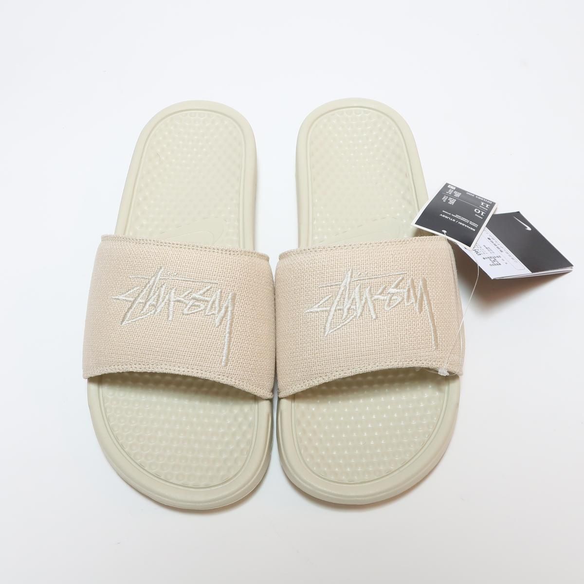 22SS STUSSY x NIKE BENASSI SLIDE SANDALS FOSSIL STONE ...