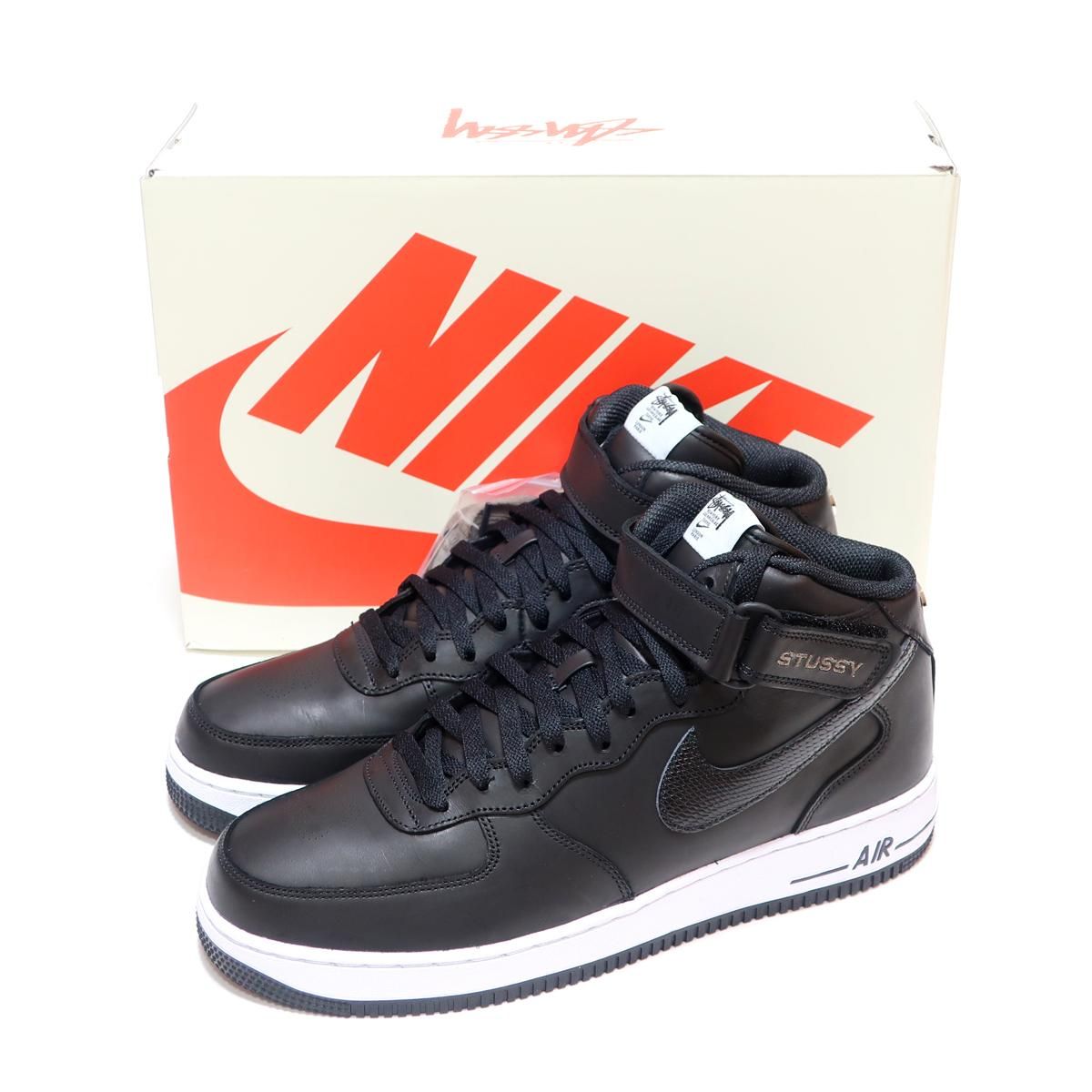 カラーブラックナイキSTUSSY/AIR FORCE 1 '07 MID SP BLACK - 靴