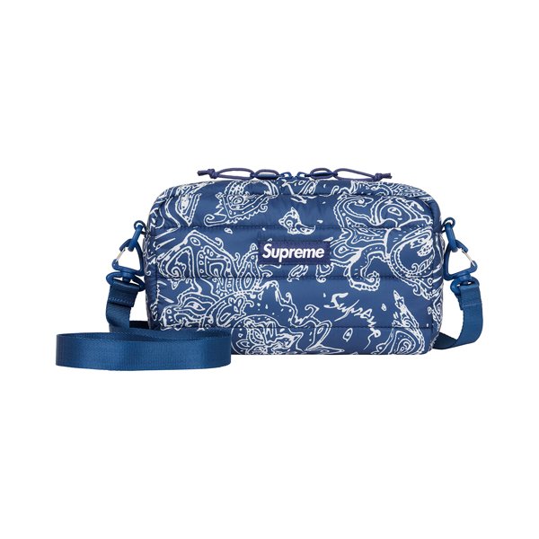 22FW Supreme Puffer Side Bag Blue Paisley ( シュプリーム パファー サイドバッグ ブルー ペイズリー柄 青  ウエストバッグ ショルダーバッグ )