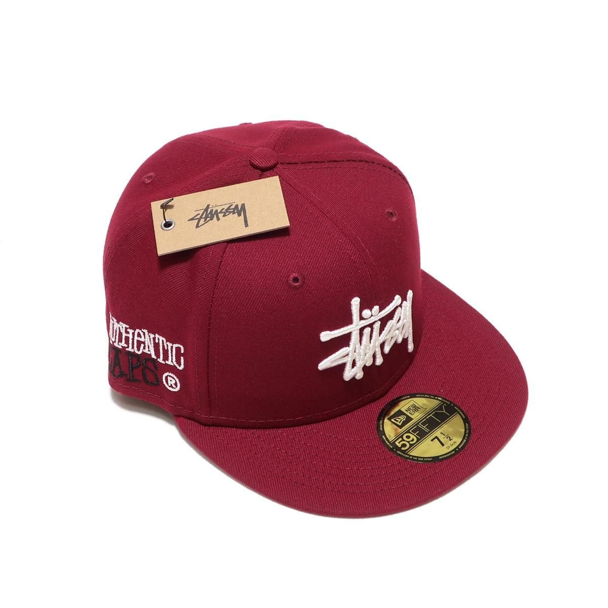 22FW STUSSY AUTHENTIC NEW ERA CAP CARDINAL 1311038 59FIFTY ...