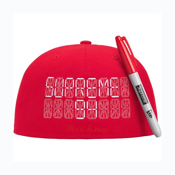 24SS Supreme Sharpie Box Logo New Era Red ( シュプリーム シャーピー ボックスロゴ ニューエラ キャップ  レッド 赤 )