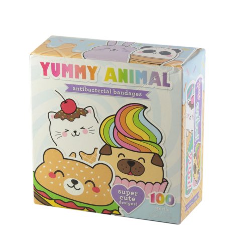  Yummy Animal Kids Bandages  Antibacterial Bandages 抗菌バンドエイド 100枚入り 