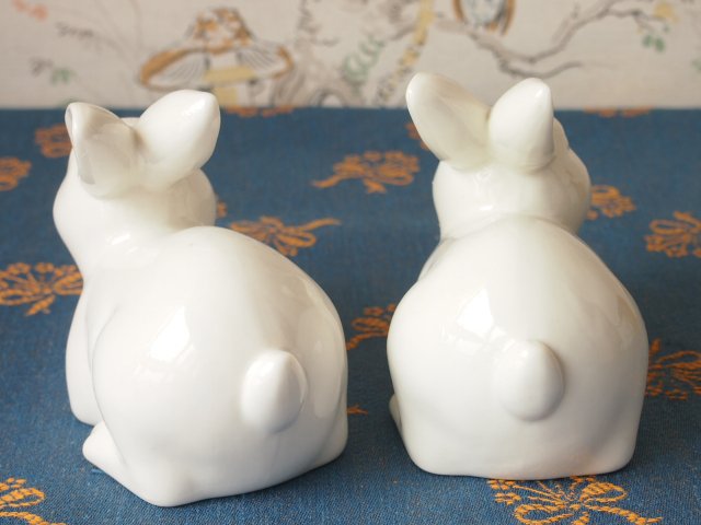 ウサギの陶器置物 - アンティーク食器と雑貨のお店 lincs.［リンクス