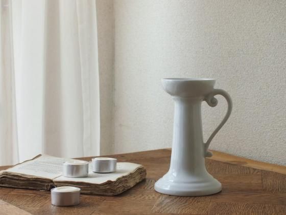 【美品】西ドイツ Dresden 陶磁器 バラ キャンドルスタンド ピンク 金彩 シングルガラスキャンドルスタンド（高さ24.5cm） イギリス