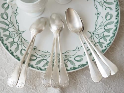 フランスアンティーク エルキューイ シルバースプーン5本セットBaguette フランスアンティーク エルキューイ シルバースプーン5本セット