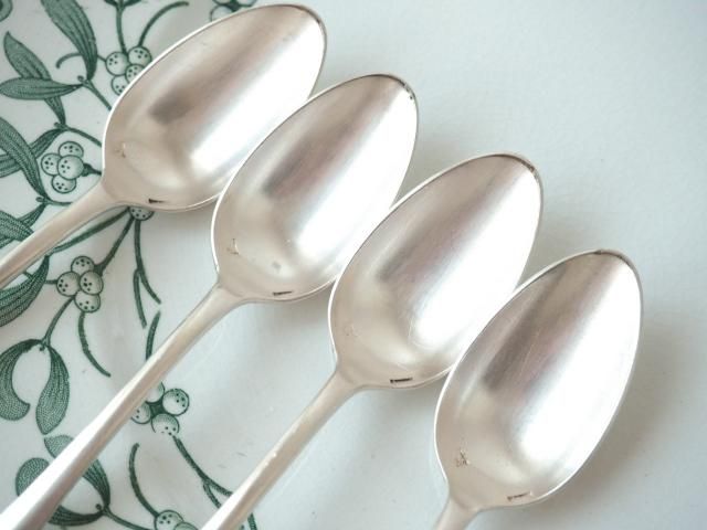 フランスERCUISヤドリギのバゲット型シルバーデザートスプーン