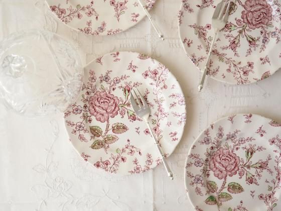 稀少　英国アンティーク　チャールズボーン　19世紀初頭薔薇のプレート 稀少 英国アンティーク チャールズボーン 19世紀初頭薔薇のプレート