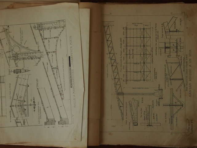 1900年の建築設計図 - アンティーク食器と雑貨のお店 lincs.［リンクス］  フランス、イギリス、オランダ、ベルギー、ドイツのアンティークプレートなど