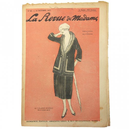 フランス La mode madame 1920年 アンティーク モード誌【No.65】【画像1】