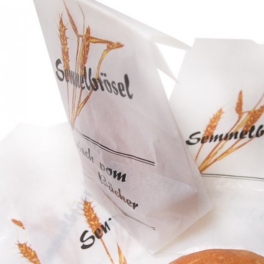 マルシェ袋 ドイツ 海外市場の紙袋（パン粉・グラシン） ５枚セット 