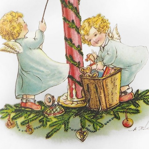 フランス クリスマス ポストカード 天使とキャンドル （Anges et bougies）【画像3】