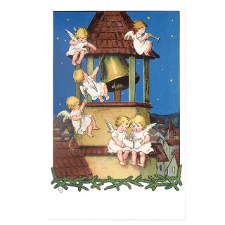 フランス ポストカード フランス クリスマス ポストカード 教会の鐘と天使 （Les anges et les cloches）