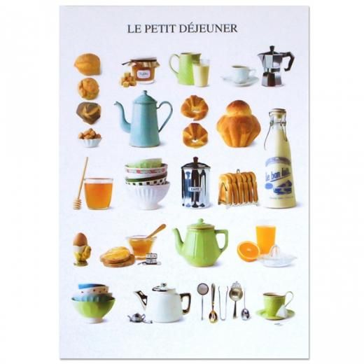 フランス ポストカード Le Petit Dejeuner 朝食