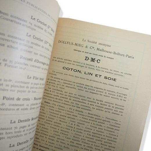 フランス 1930年 D.M.C. 刺繍図案 ドロンワークアンティーク本