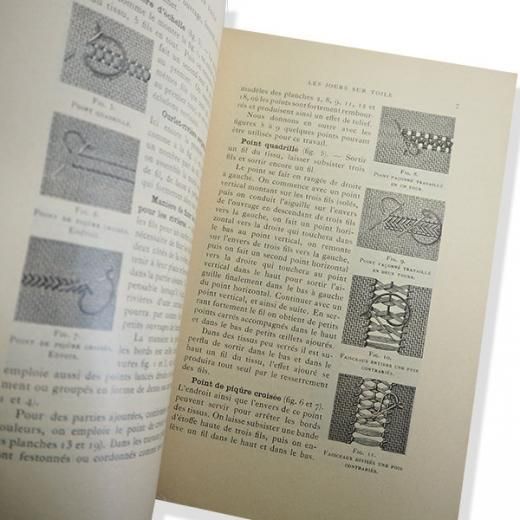 フランス 1930年 D.M.C. 刺繍図案 ドロンワークアンティーク本