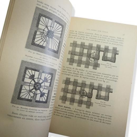 フランス 1930年 D.M.C. 刺繍図案 ドロンワークアンティーク本 LES