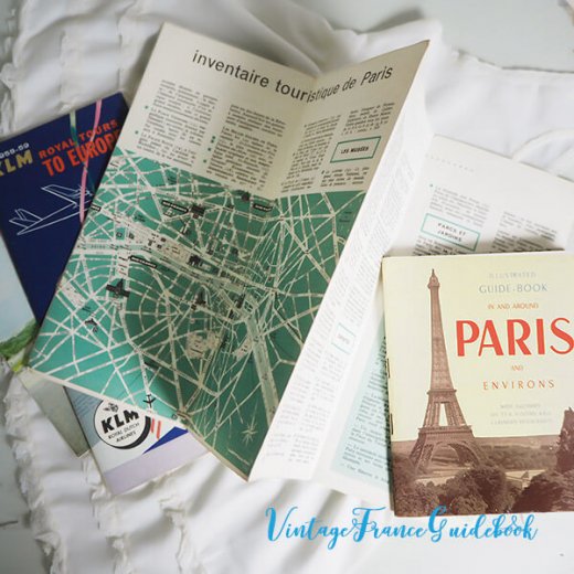 フランス蚤の市より ヴィンテージガイドブック４冊セット 【1950年代 パリ地図 航空会社】【画像7】