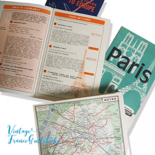 フランス蚤の市より ヴィンテージガイドブック４冊セット 【1950年代 パリ地図 航空会社】【画像8】