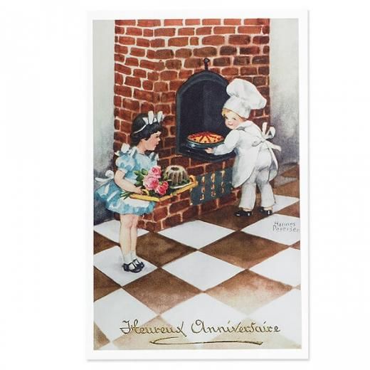 フランス ポストカード ケーキ クグロフ お誕生日 お祝い（Heureux