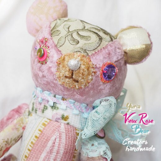 ベア ハンドメイド ぬいぐるみ【ビューローズ vieux rose 】～ yuria手芸店