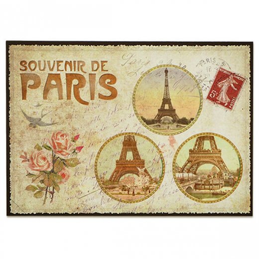 フランス ポストカード　エッフェル塔 バラ（souvenir de paris)