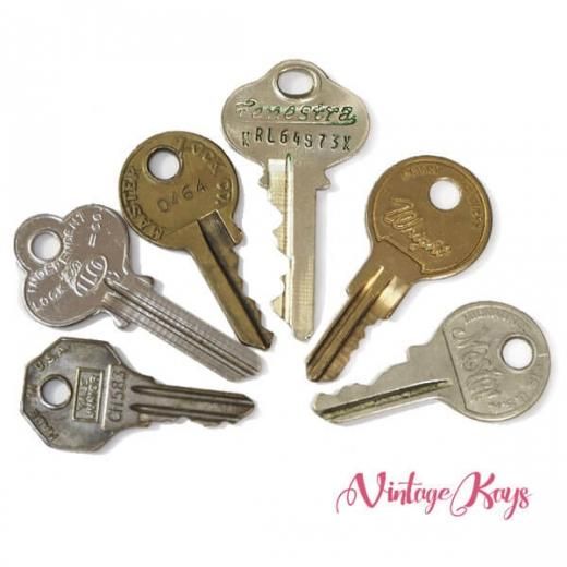 ⑥ アメリカで仕入れたアンティーク鍵　在庫セール USA 1950年代～ アンティーク キー 6本セット 鍵【A-type】