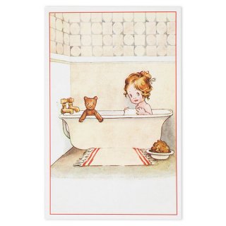 フランス ポストカード お風呂 ベア 女の子（Un bain）- 海外 絵葉書 ・ 輸入雑貨 Zakka MiniMini