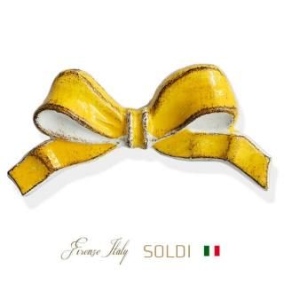 イタリア、フィレンツェ、ソルディ社のリボントレー イタリア製 SOLDIソルディリボンオーバルトレイ トレー ゴールド