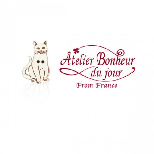 フランス輸入ボタン アトリエ・ボヌール・ドゥ・ジュール【猫・キャット B】【画像1】