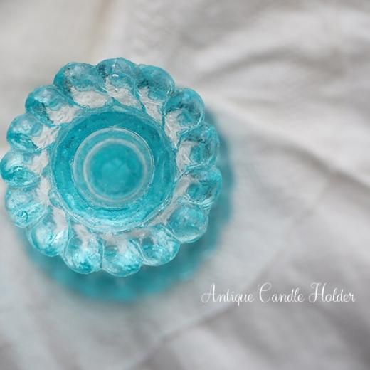 アンティーク フランス製 キャンドルホルダー キャンドルスタンド 綺麗なブルー フランス アンティーク キャンドルホルダー マリンブルー