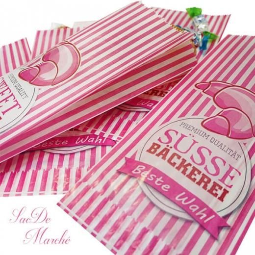 マルシェ袋 ドイツ 海外市場の紙袋（スイートベーカリー）5枚