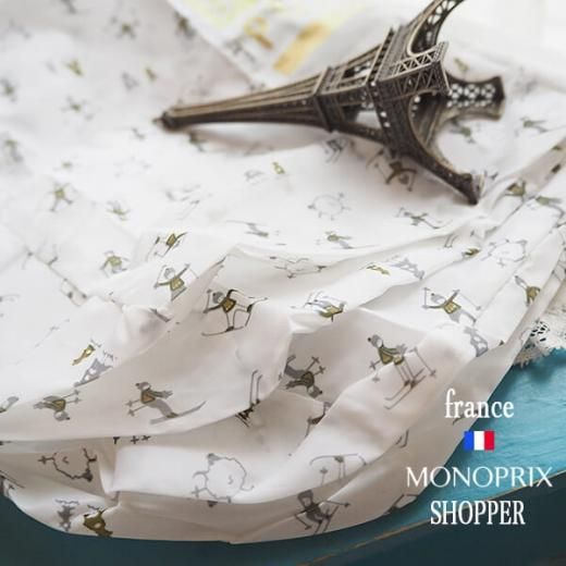 2点セット！MONOPRIX モノプリ☆エコバッグ スキー柄 フランス直輸入！】 MONOPRIX モノプリ 限定エコバッグ【スキー柄】
