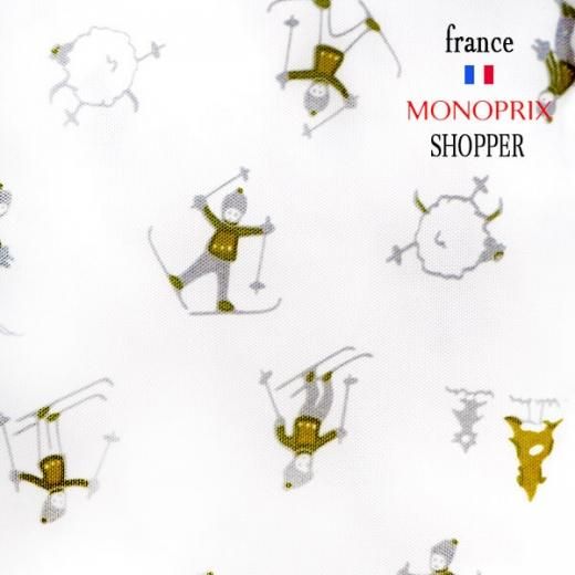 フランス直輸入！】 MONOPRIX モノプリ 限定エコバッグ【スキー柄】