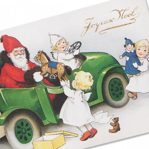 フランス クリスマス ポストカード 天使 サンタクロース プレゼント（Joyeux Noel P）- 海外 絵葉書 ・ 輸入雑貨 Zakka  MiniMini