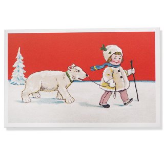 フランス ポストカード/挿絵系 フランス クリスマス ポストカード ベア （Couverture de neige）