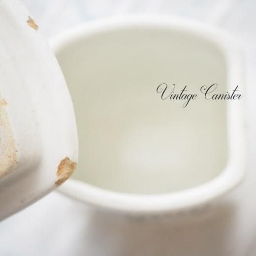 【期間限定　特別割引中】 【超希少】フランスアンティーク食器 （サイン入り) フランス アンティーク ヴィンテージ BB社 キャニスター ローズ