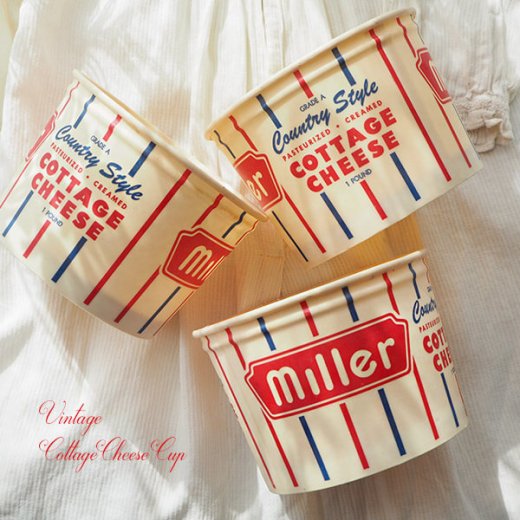 1950年代 デッドストック カッテージチーズカップ 【miller】【画像1】